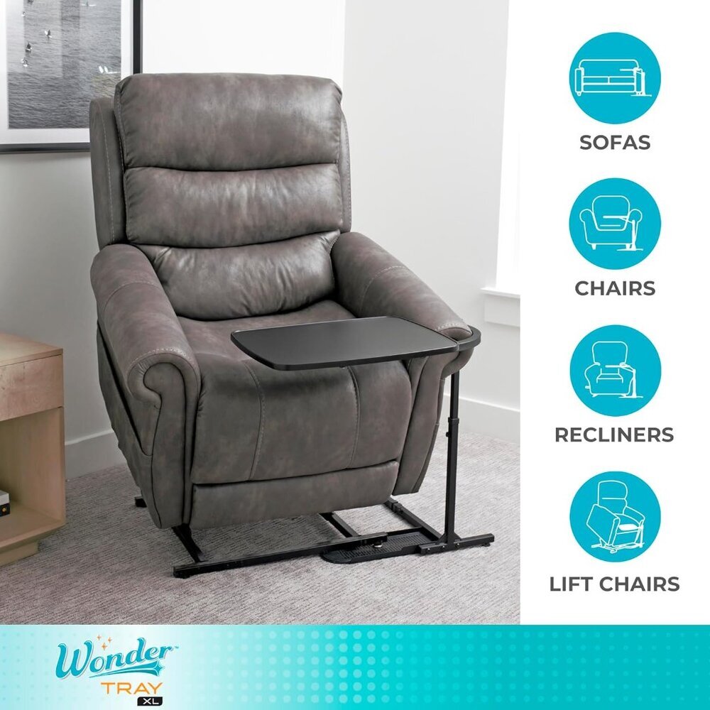 Wonder Tray, Adjustable Swivel Table, Extra-Large Computer Stand, Couch Desk & G - Picture 4 of 7